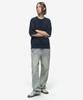 Sekeonmonollogeu Washed Round Fisherman Cable Half Knit [Dblue]_Sekt023Dblue