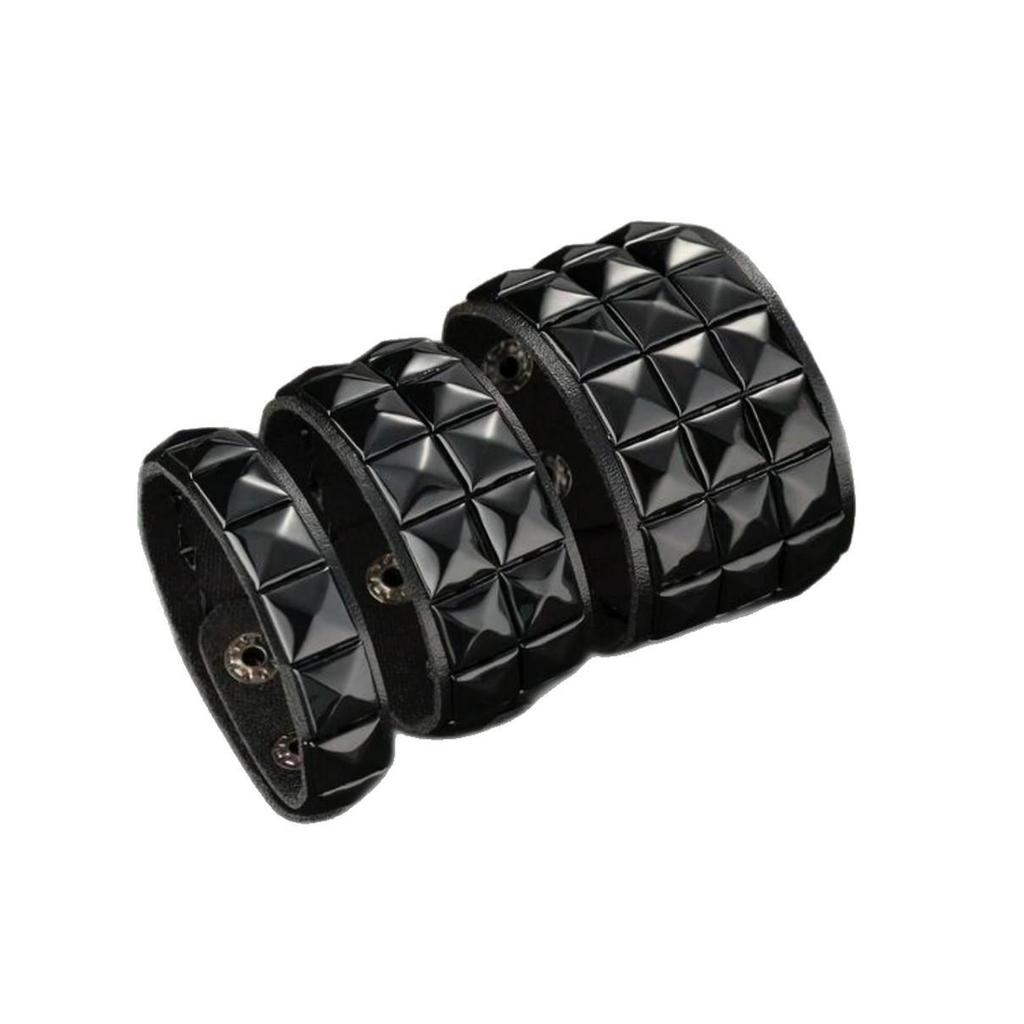 Pulseira Punk Street Style Unissex com Rebites Pretos