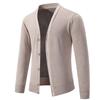 Men’s Solid V-Neck Fleece Lined Knit Sweater