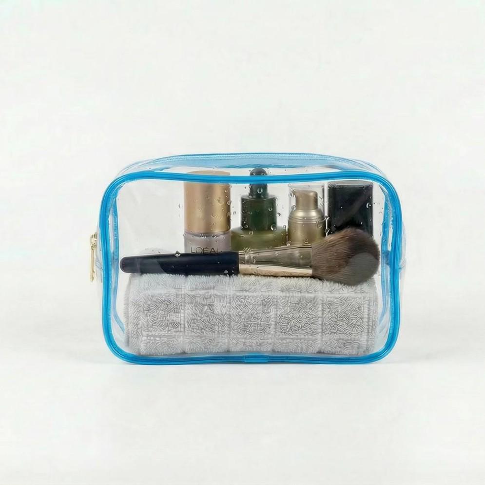 In-Stock Transparent PVC Makeup Tote: Dustproof, Portable Zipper Bag for Travel Toiletries & Daily Essentials