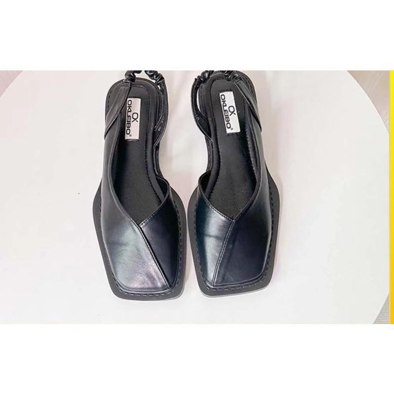 Anti-slip Shoes - Women s New Style Platform Heel Front-up Sandals, Single Shoes, Retro Shoes 35 чёрный