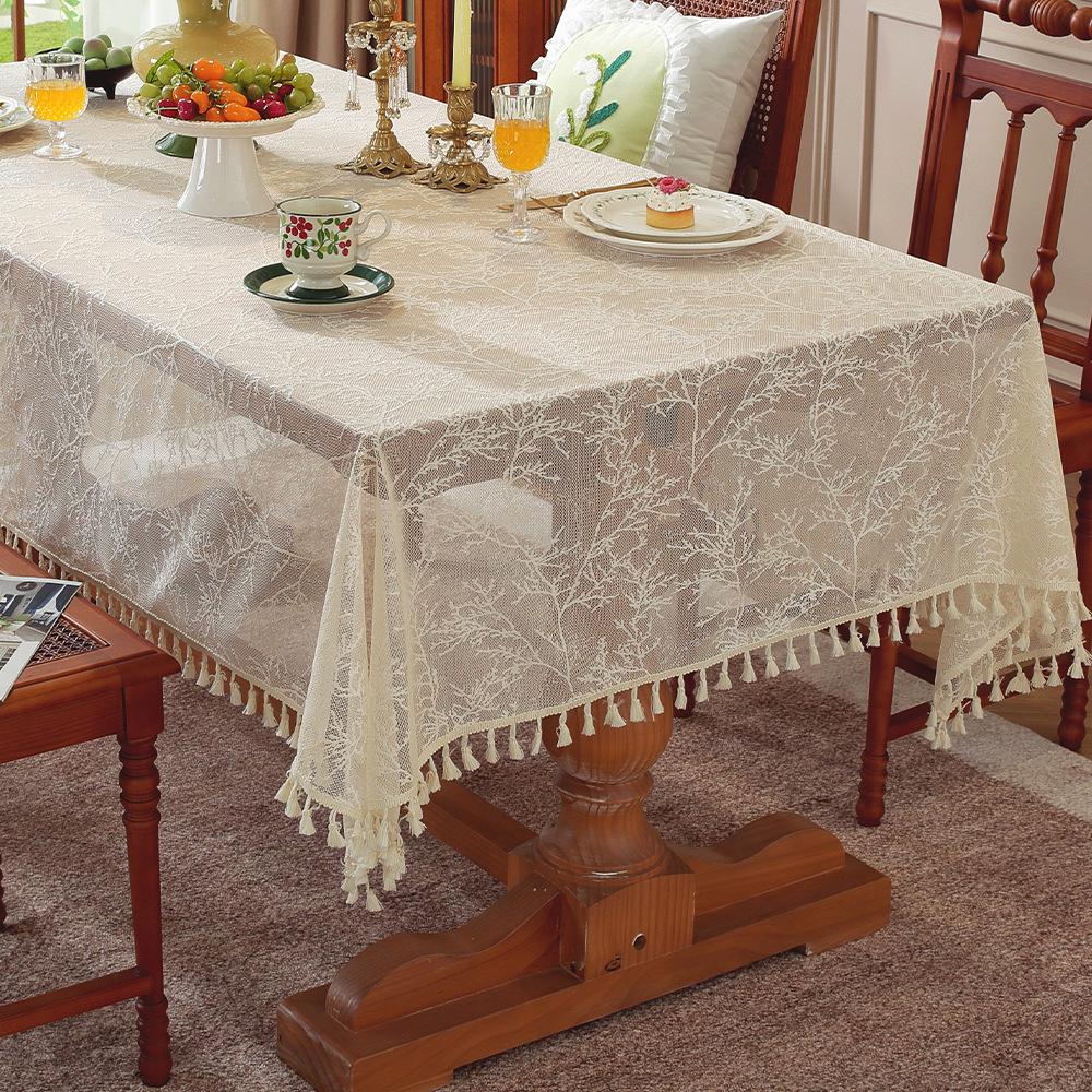

Retro Pastoral Square Tablecloth with Tassels - Breathable, Non-Slip Cover for Dining Tables Custom (No Return/Exchange)