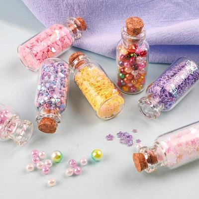 8 STÜCKE Mini Glasflasche Klein Winzig Klar Korken Glasgefäß Korken Glasflaschen Glas Wunschverschluss Transparente Flasche Geschenke für Freunde