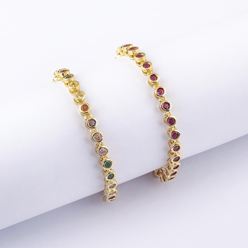 Nidin 6 Colors Shiny Crystal Bracelet For Women Rhinestone Zircon Charm Wrist Adjustable Bangles Girls Exquisite Jewelry Gift