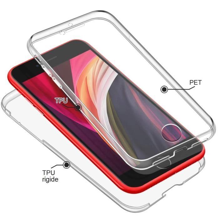 Coque pour iPhone SE 2022 - Housse Etui 360 Intégrale Transparent 2 Parties Avant Arrière Emboitable Phonillico®