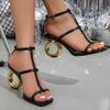 Fashion Women Sandals 2024 New Summer High Quality Peep Toe Sandals Casual Elegant Luxury High Heels Sandals Women Shoes for Women