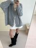 2025 Korean Loose Knit V-Neck Cardigan for Women - Autumn & Winter Casual Style Sweater Coat