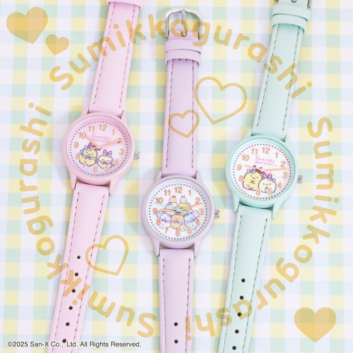 J-AXIS Sumikko Gurashi Ebi-ten Tail Watch, Officially Licensed Character Series, Model CX2C0007, Purple Plastic Case