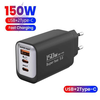 150W Type C Charger Fast Charging Phone Charger Adapter for IPhone EU/US/UK Plug Quick Charge Wall Charger