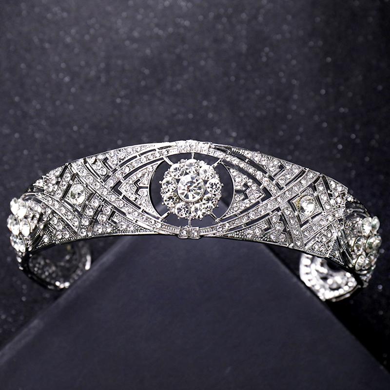 1Pc Crystal Hair Band Wedding Beautiful Alloy Silver Crown Rhinestone Bridal Tiara
