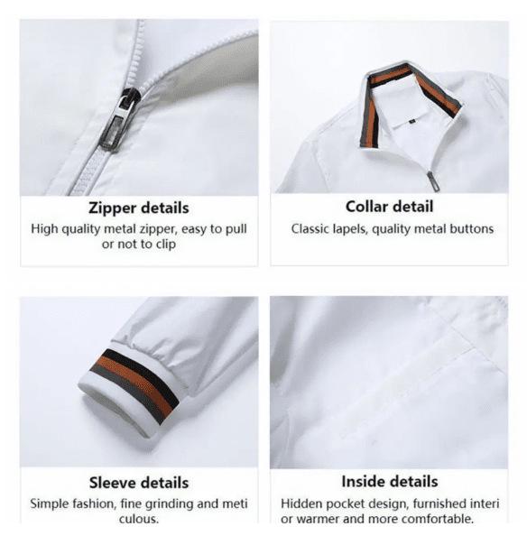 Herren Stickerei Weizen Stehkragen Baseballjacke - Große Größen Lässige Mode für Frühling und Herbst