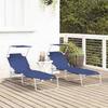Sun Lounger 2 Pcs Blue 58 X 188 X 77 Cm Polyester