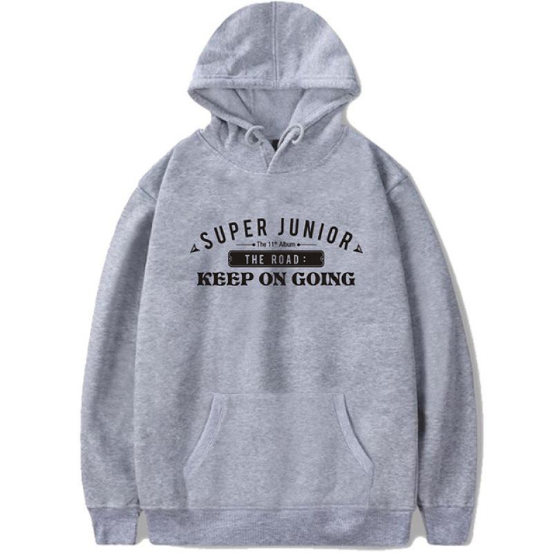 Korean Kpop K-pop SUPER JUNIOR Hoodie The Road Keep On Going Same Paragraph Hoodie Sweatshirts Pullovers Streetwear Hoody Tops