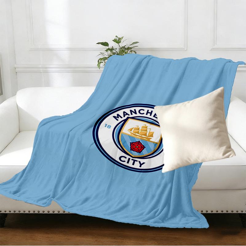 Manchester City FC Print Blanket - Soft & Comfortable, for Bedroom, Travel, Sofa, Home Decoration - Birthday Christmas Gift for Friend