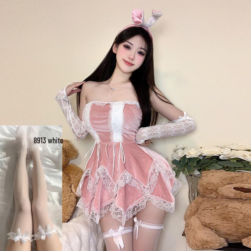 Red Christmas Cut-out Waist Temptation Pajamas - Sexy Couple Role-play Outfit