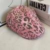 JYL TS DIY Leopard Newsboy Cap Women Spring  Reversible Beret Hat Cotton