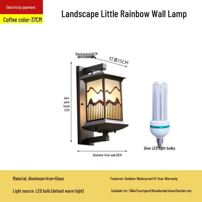 New Chinese Solar Waterproof Wall Lamp for Villas, Courtyards, Aisles, Balconies, and Stairways