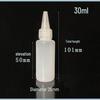Flacone dosatore per liquidi con bocca appuntita traslucido - 10 ml/20 ml/30 ml