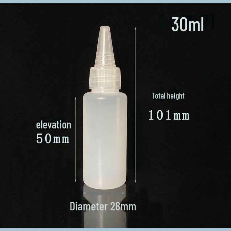 Flacone dosatore per liquidi con bocca appuntita traslucido - 10 ml/20 ml/30 ml