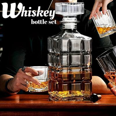 Sada 3/6 karaf na víno Sklenice s dvojitou stěnou na whisky Brandy Scotch Bourbon Vodka Perfektní dárek pro muže Kuchyňské potřeby Barové potřeby