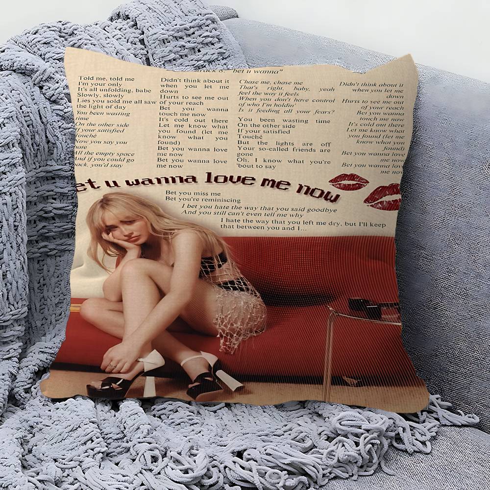Copricuscino Design Cantante S-Sabrina C-Carpenter Copricuscino Decorazione Decorazioni Festività