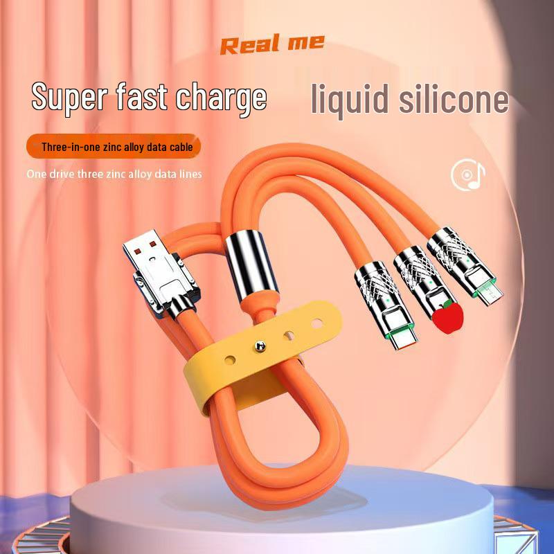 120W Super Fast Charging 3-in-1 Data Cable for Apple, Android, Huawei, Type-C Devices