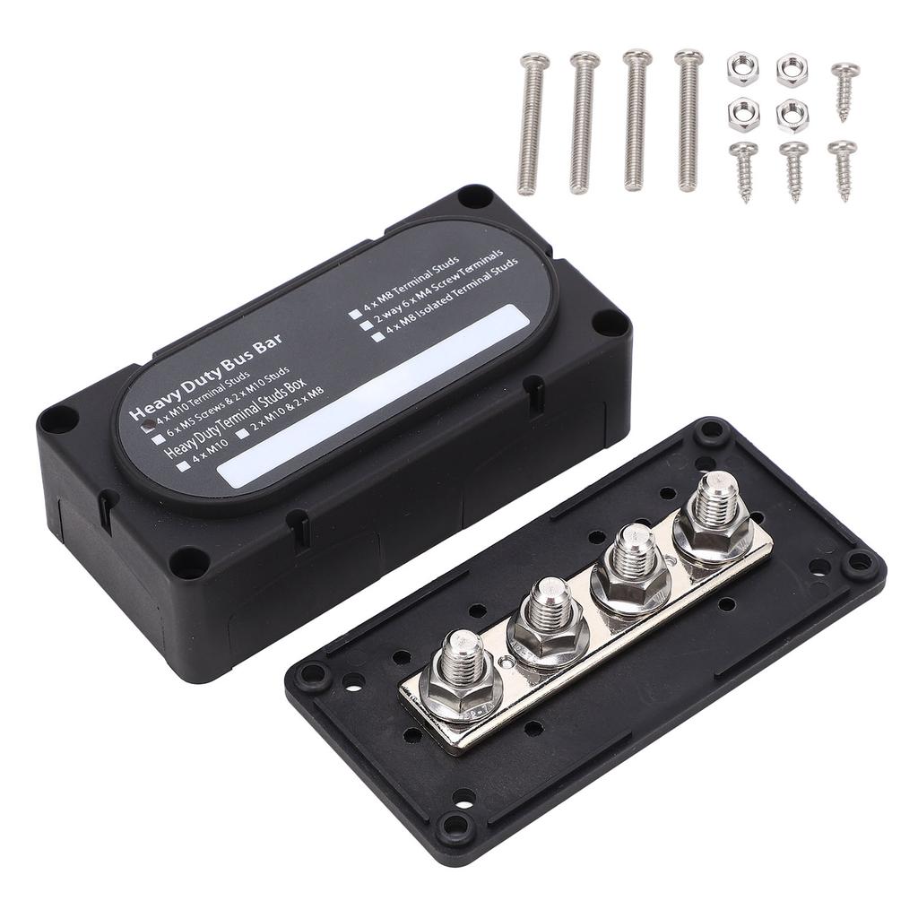 Heavy Duty Bus Bar Box DC48V 300A Flame Retardant Rust Proof for 12 to 48V Cars Trucks RVs Ships Boa