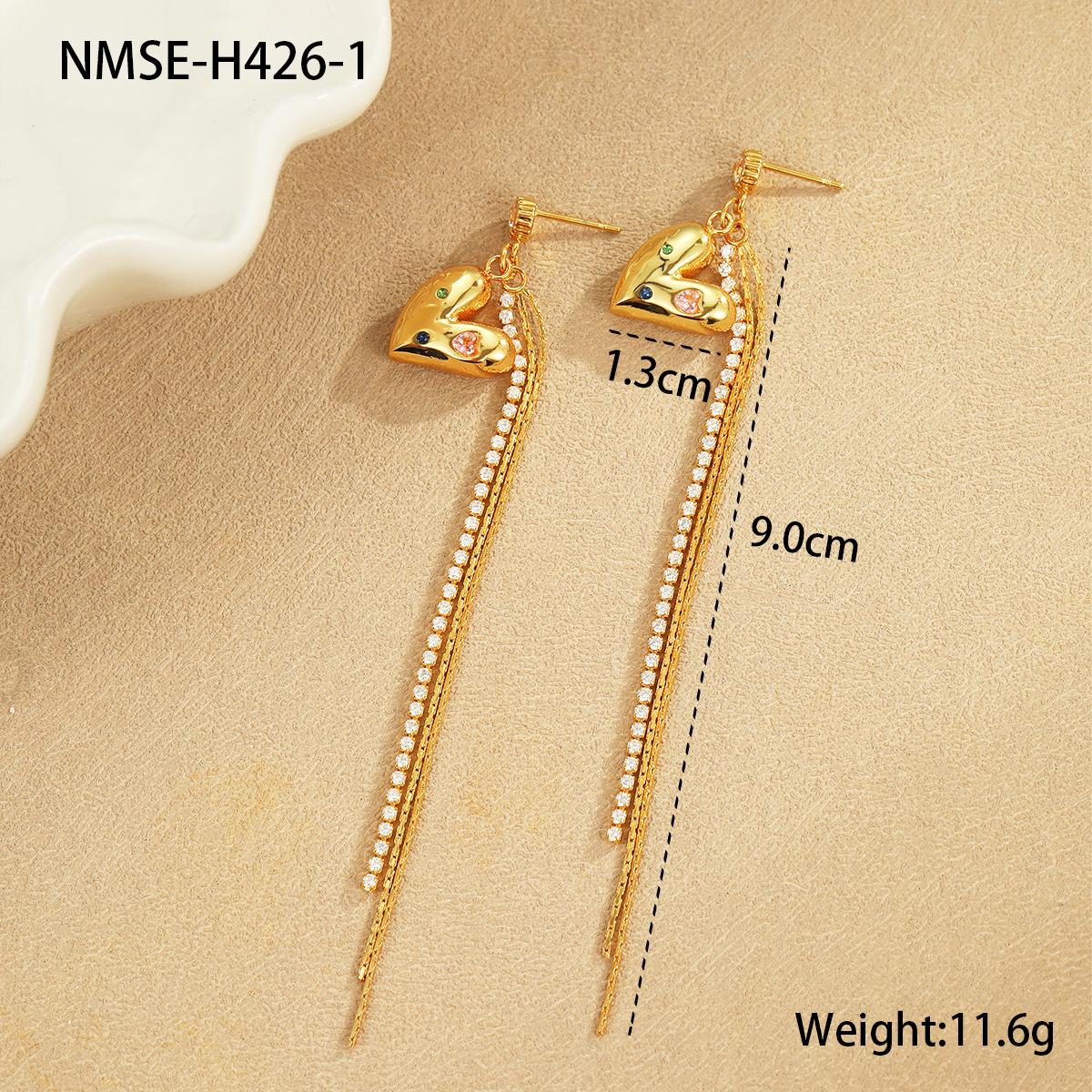 GEMCHIC Women s Asymmetrical Heart Tassel Earrings Luxury Gold Plated Stainless Steel Fashion Jewelry 18K