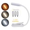 Usb Rechargeable Reading Light 3-level 7 Led Lamp Cold White Working Dimmable Dc-5v Energy/saving Bulbs Eye Protection Clip Book