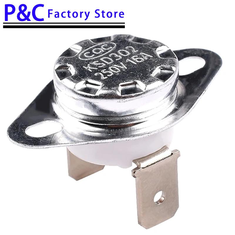 1PCS KSD302 16A 250V 40-300 Degree Ceramic KSD301 Normal Closed Open Temperature Switch Thermostat 95 55 60 250 70 180 130 300 Fuel Injectors 6
