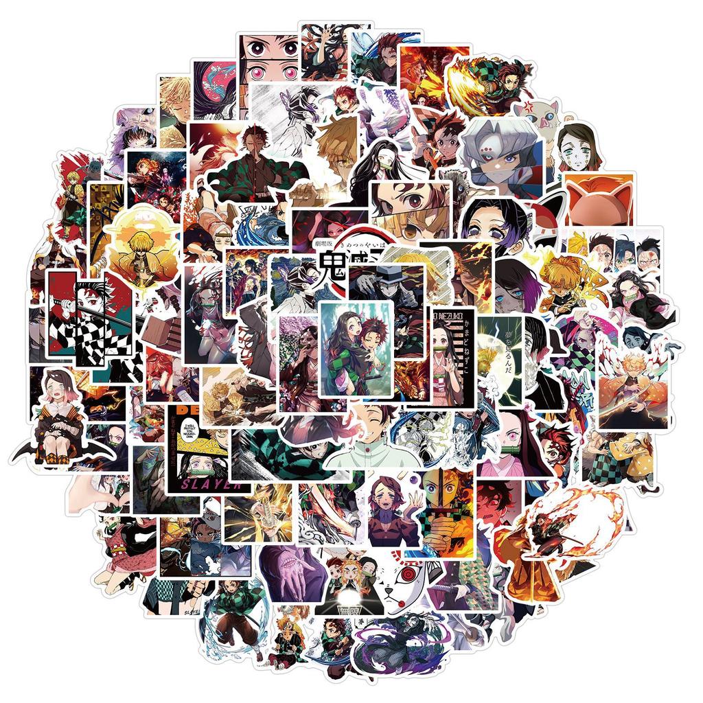 50/100/200PCS Mixed Anime Demon Slayer Stickers Aesthetic Waterproof Decals Phone Laptop Case Cute Sticker Pack Toy
