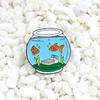 Trendy Cartoon Fish & Pink Donut Bubble Gum Brooch