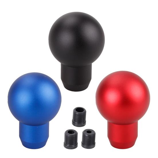 Universal Car Shift Knob, Aluminum Manual Gear Stick, Weighted Round Ball with 3 Adapters for Truck SUV