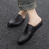 Fashion Round Toe Cow Leather Covered Toe Slippers Women Wedges Heels Leisure Soft Leather Mules Female Quality Brand Classic Slipper