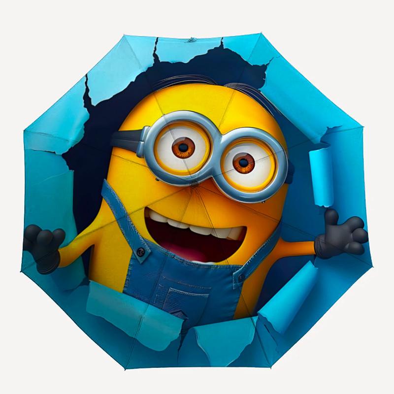 

1pc Minion Automatic Opening/closing umbrella, Compact Travel Umbrella- Festive Accessory, Sturdy Ribs yy250807058