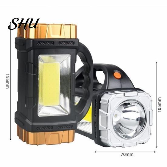 LED Torchlight Portable Lamp Solar Flashlight with Handle USB Rechargeable 7 Modes High-intensity High Lumens IPX5 Waterproof Work Light Camping Torch