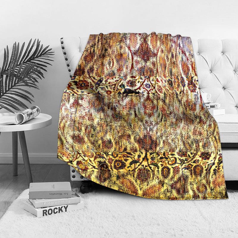 Bohemian Floral Vintage Paisley Ethnic Print Throw Blanket Sofa Bed Cover Decorative Cushion Warm Warm Fleece Blanket