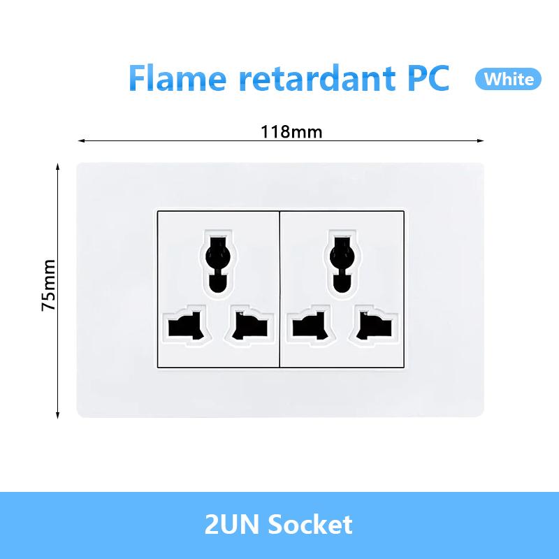 EU Korea Stromstecker mit 16A USB-Steckdose, Elektrisches 2-Wege-Lichtschalter-Panel, Universelle USB-Typ-C 20W Schnellladebuchse 220V