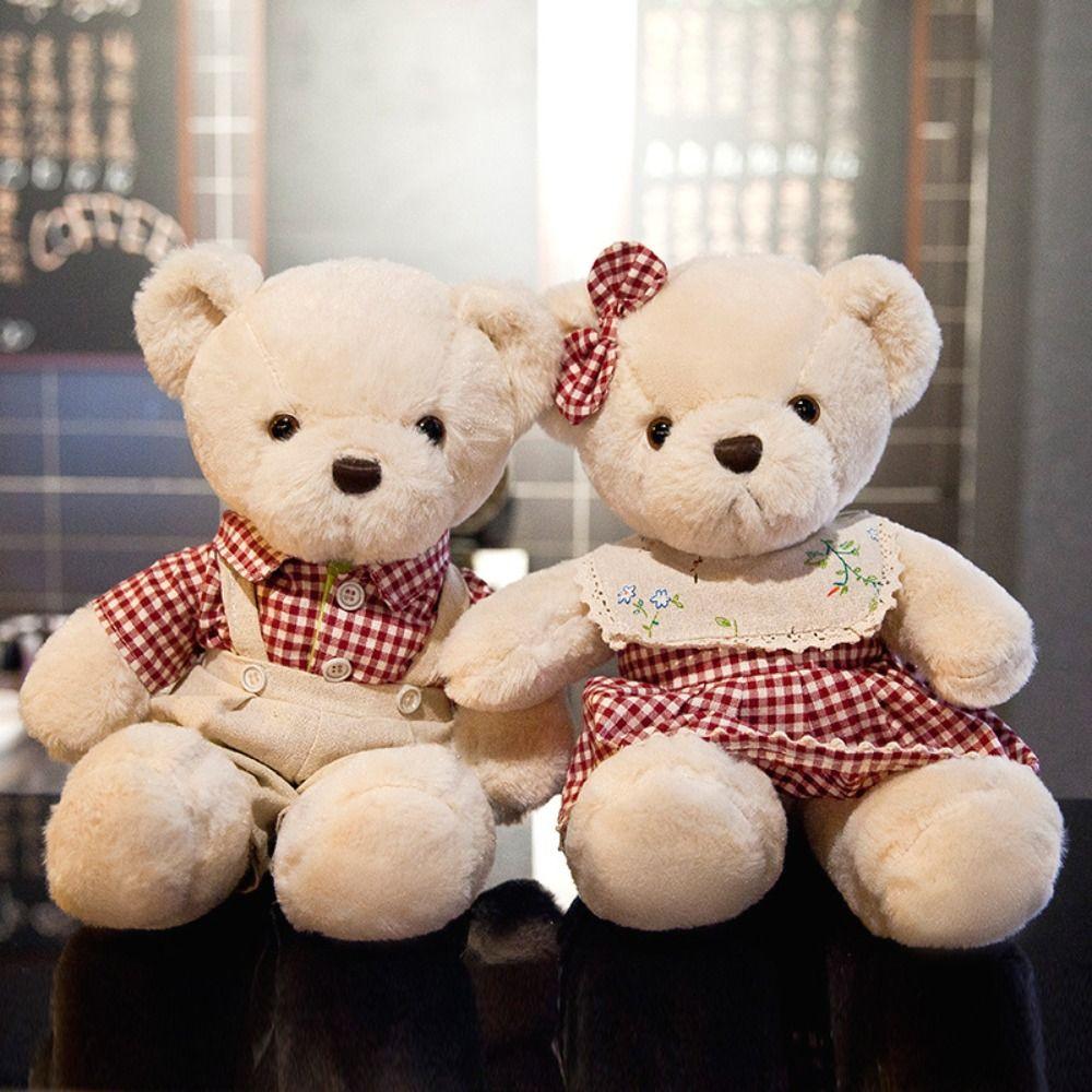 

Cartoon Plush Bear Doll Dress Up Stuffed Animal Pillow Fluffy Bear Plush Toy Children s Gift red woman