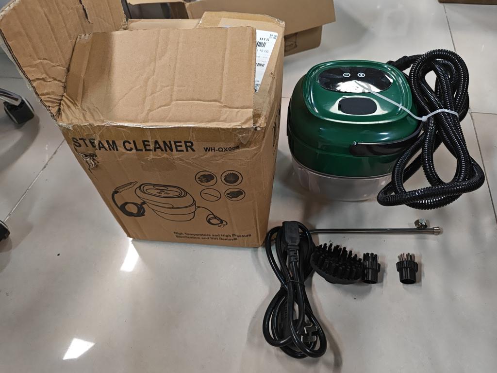 Pressurized Handheld Multi-surface Steam Cleaner with 3 Brushes and Extended Rod for Home Portable