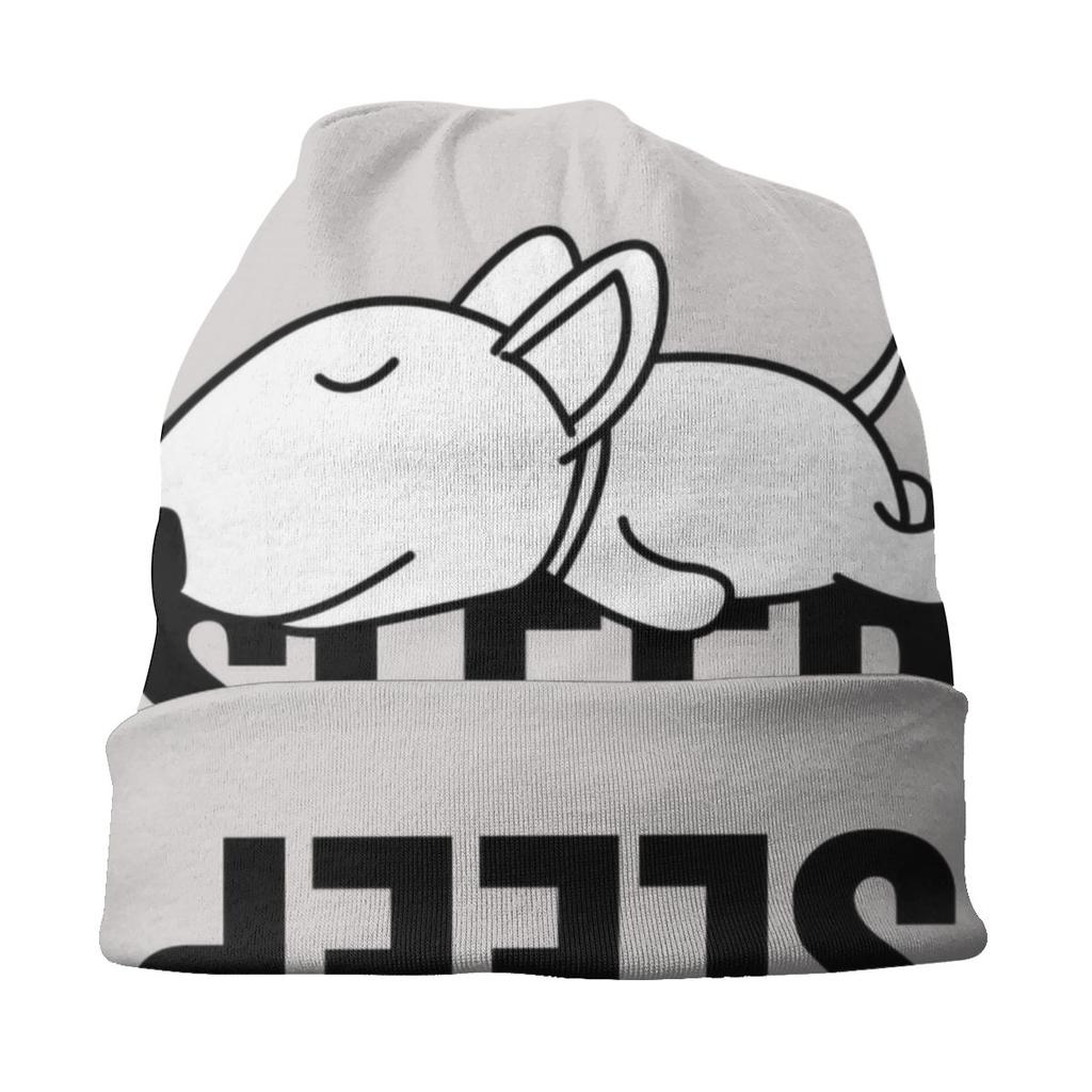 Niestandardowe śpiący Bull Terrier pies luźna czapka typu beanie kobiety unisex zwierząt szczeniak Hip Hop dzianiny Skullies czapki czapki na zimę