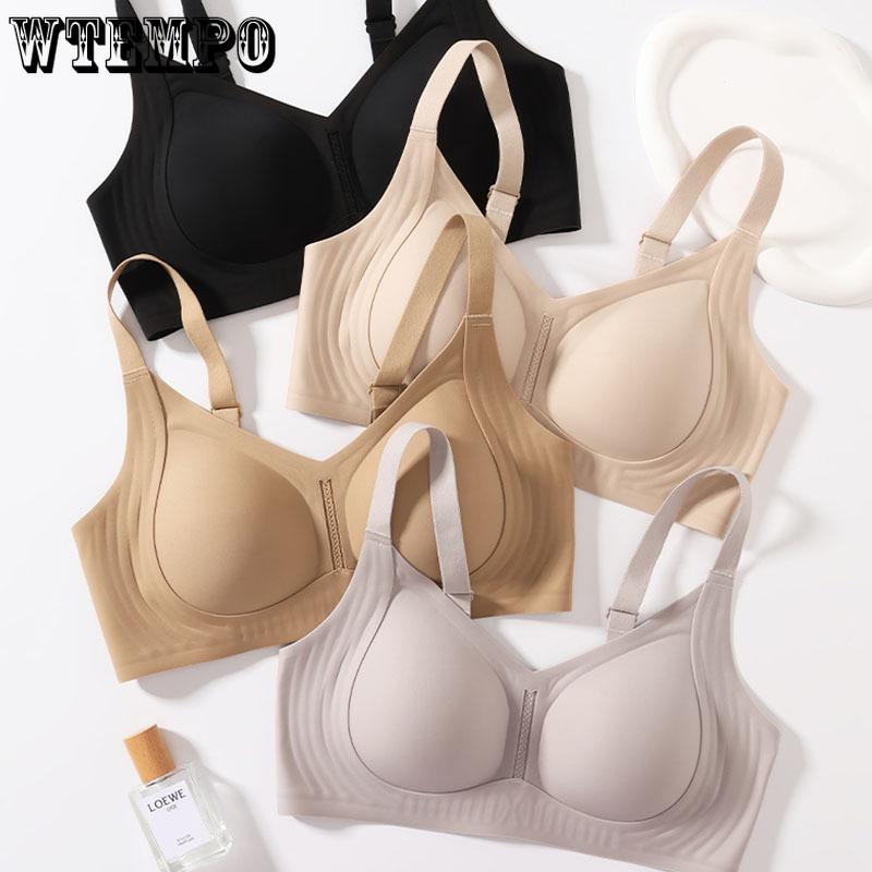 Invisible Bra Women's Underwear Breathable One-piece Fixed Cup Bra Gathering Invisible Bra Push Up Bra