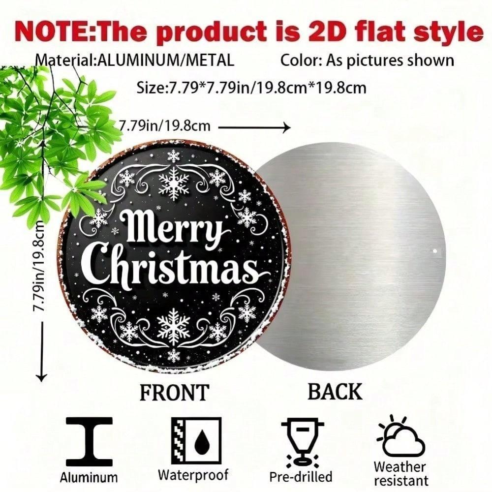 Vintage Metal Christmas Wall Art Sign 8 12.6 20 Inch Snowflake Aluminum Decor Indoor Outdoor Holiday Home