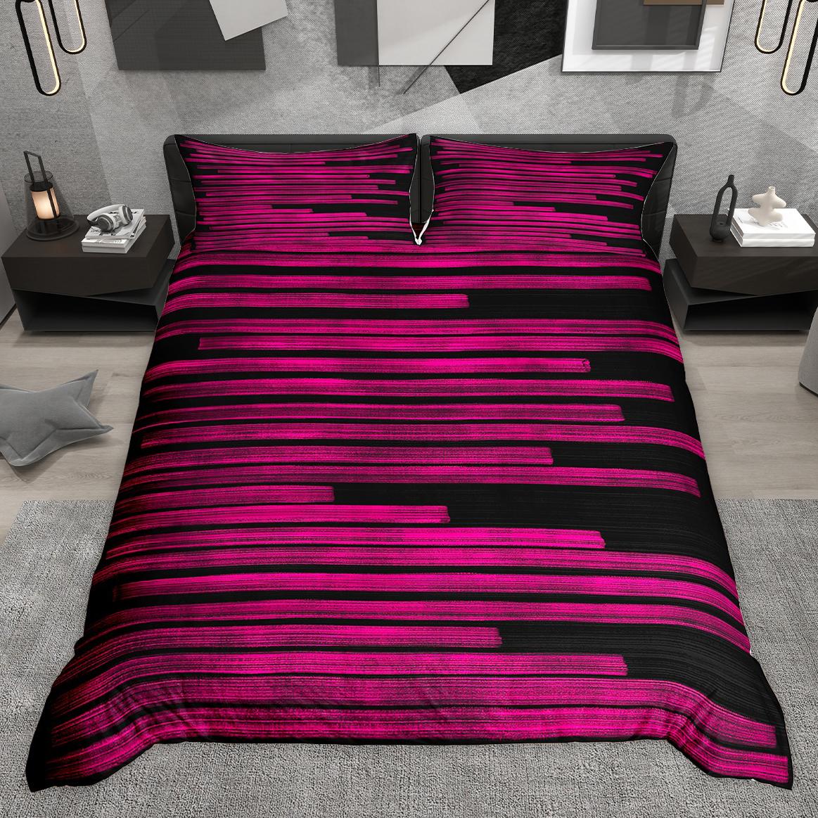 

Homewish Vintage Geometric Stripe Duvet Cover Set, Grunge Theme Bedding Set, Retro Lodge Cabin Comforter Cover Set DE XS 100x135cm 2pcs&set