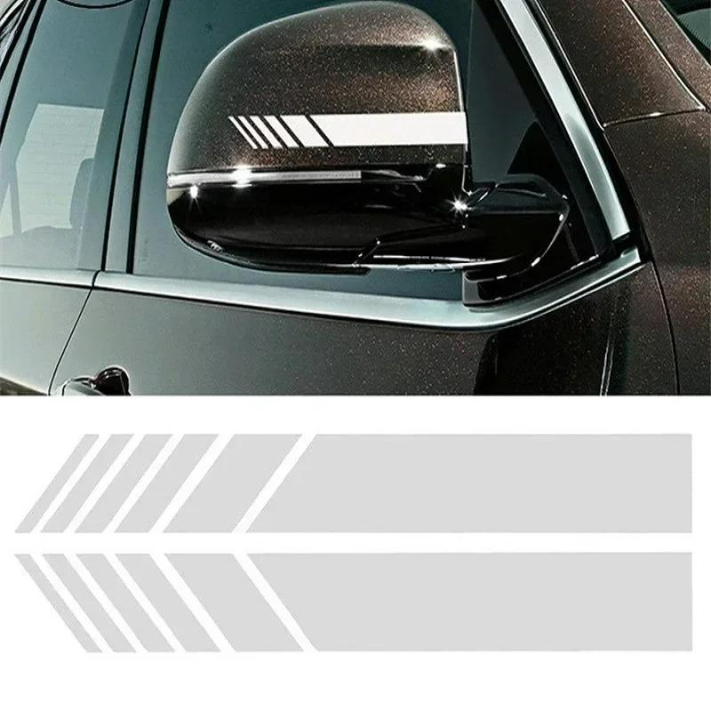 Samolepky s pruhy na auto Zpětné zrcátko Reflexní vinylové obtisky Dekorace Módní styl Vodotěsná samolepka Exteriérové doplňky