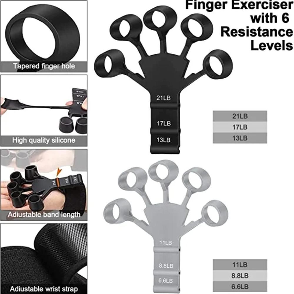Professional Silicone Finger Strengthener Hand Grip Exerciser for Adults Training Resistance Bands
