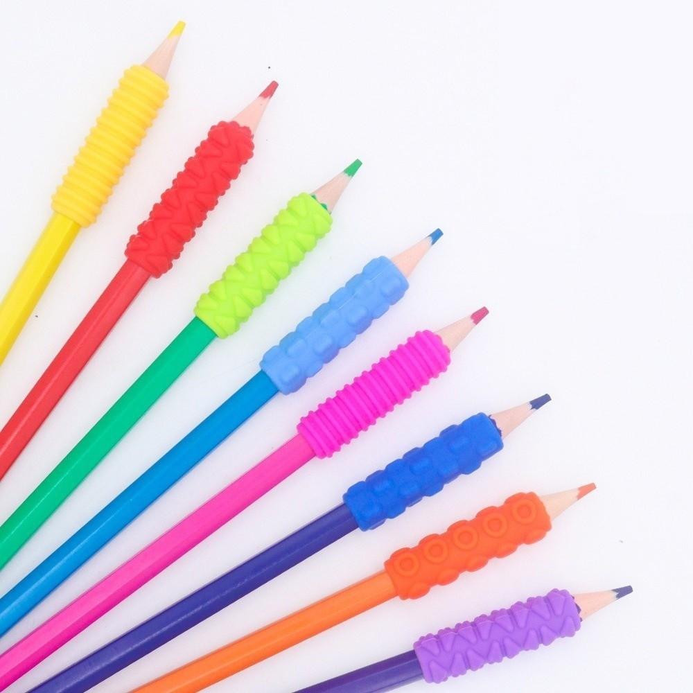Textured Surface Pen Grips Soft Silicone Stress Reducing Pen Sleeve Handwriting Tool  Classrooms