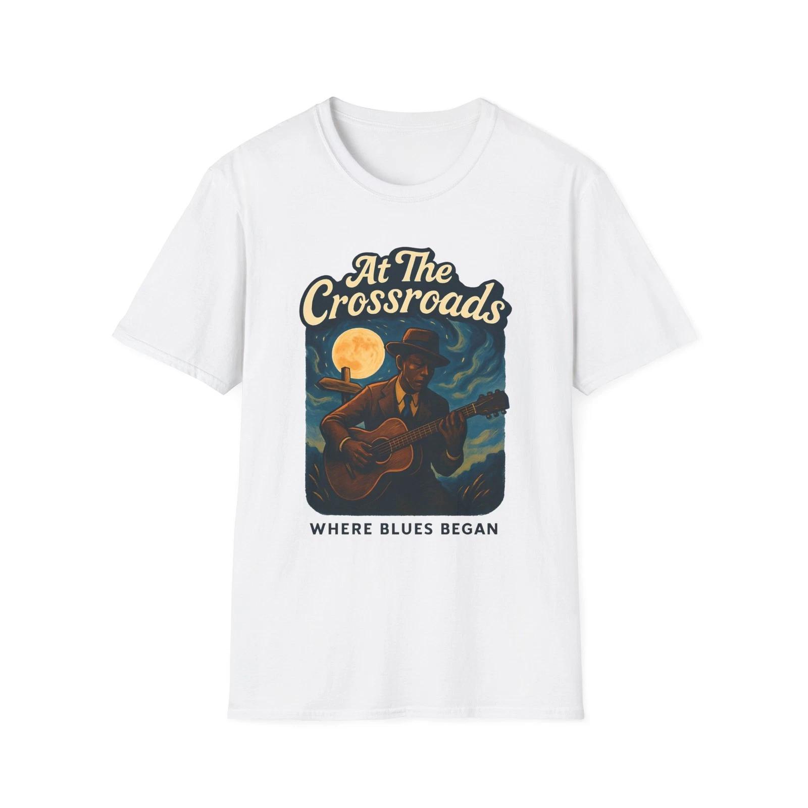 Vintage Blues Crossroads T-Shirt - Music Lover Gift, S