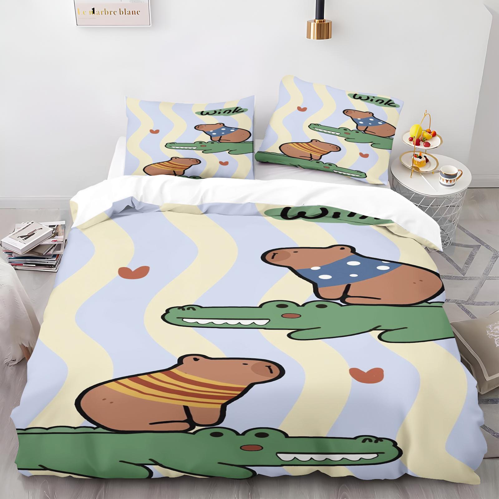 

Cut Animal Capybara 3D Printed Bedding Set Cozy Soft Duvet Cover King Queen Twin Size Birthday Gift Adult Boy Girl Bedroom Decor EU Single 135x200cm