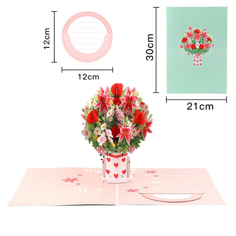 

Paper Flower Bouquet Card Forever Flower Bouquet 3D Pop Up Greeting Cards For Valentines Day Graduation Day For Kids